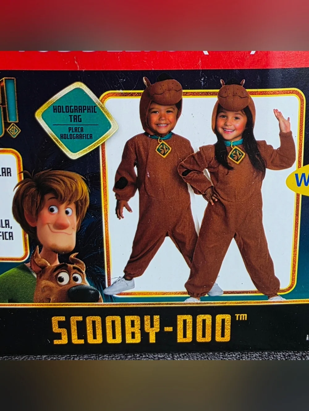 New Scooby-Doo Toddler Halloween Costume Jumpsuit with tail & tag Headpiece